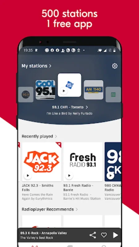 Radioplayer Canada for Android - Diverse Radio Content