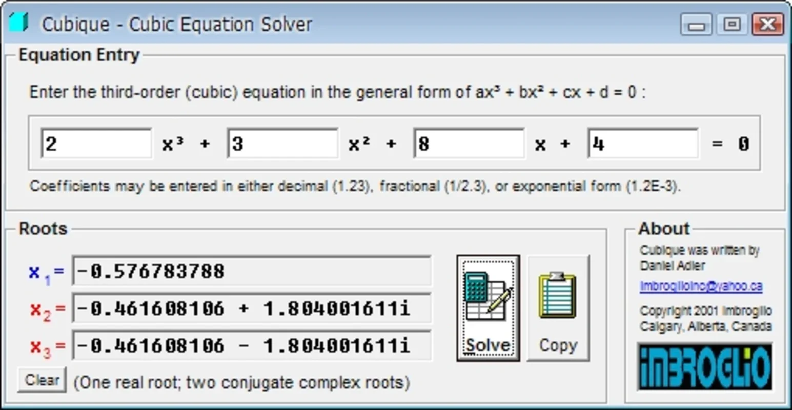 Abscissatron for Windows - Efficient Polynomial Equation Solver