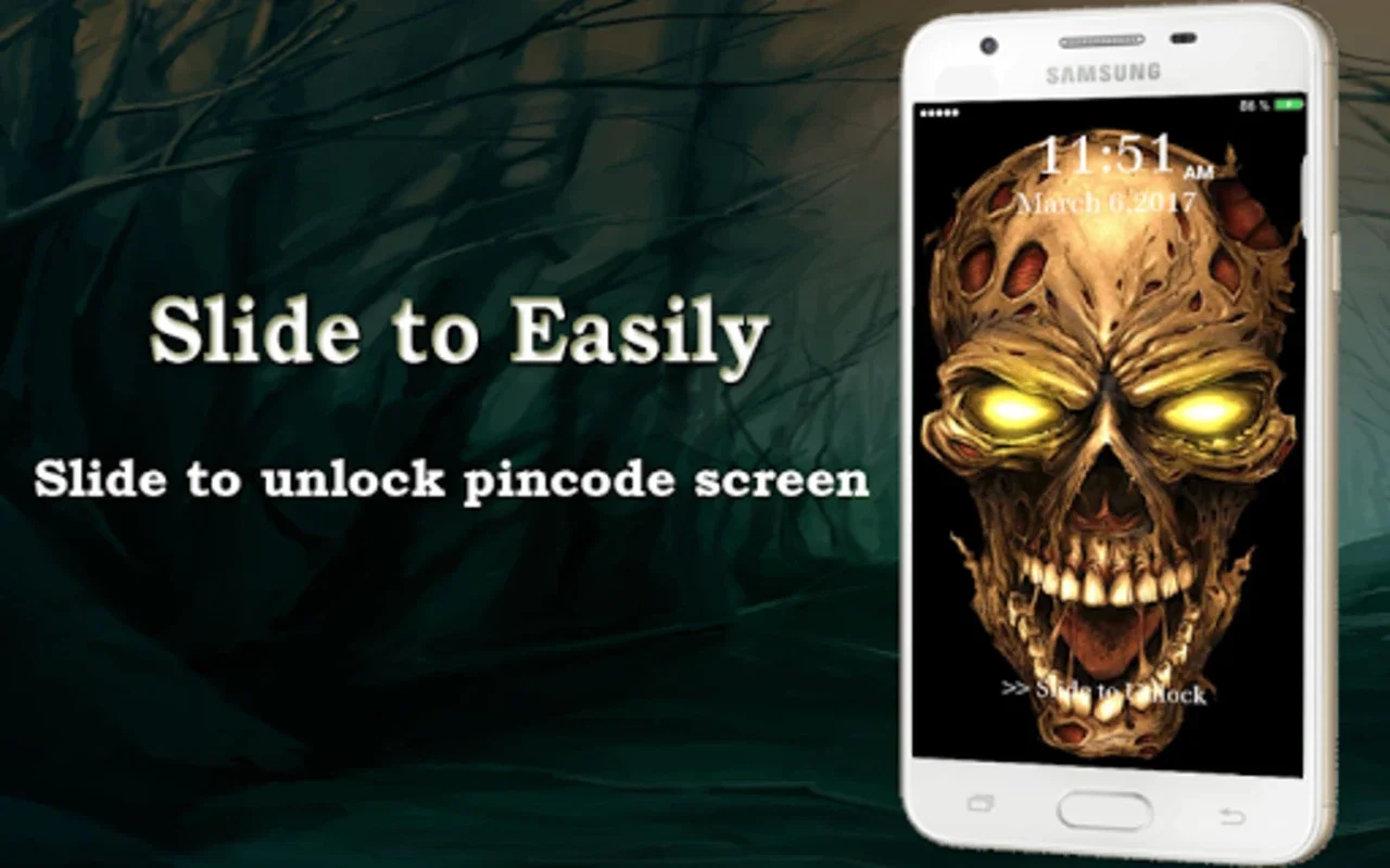 Lock Screen - Skull Pin Lock S for Android: Secure & Stylish