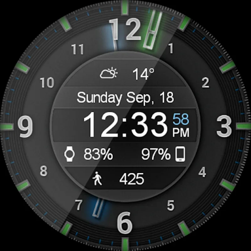 Galaxy Glow HD Watch Face for Android - Customizable Elegance