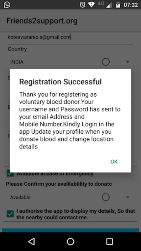 Friends2Support.org for Android: Connecting Blood Donors Globally