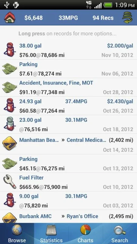 aCar - Car Management, Mileage for Android - Manage Your Vehicles Easily