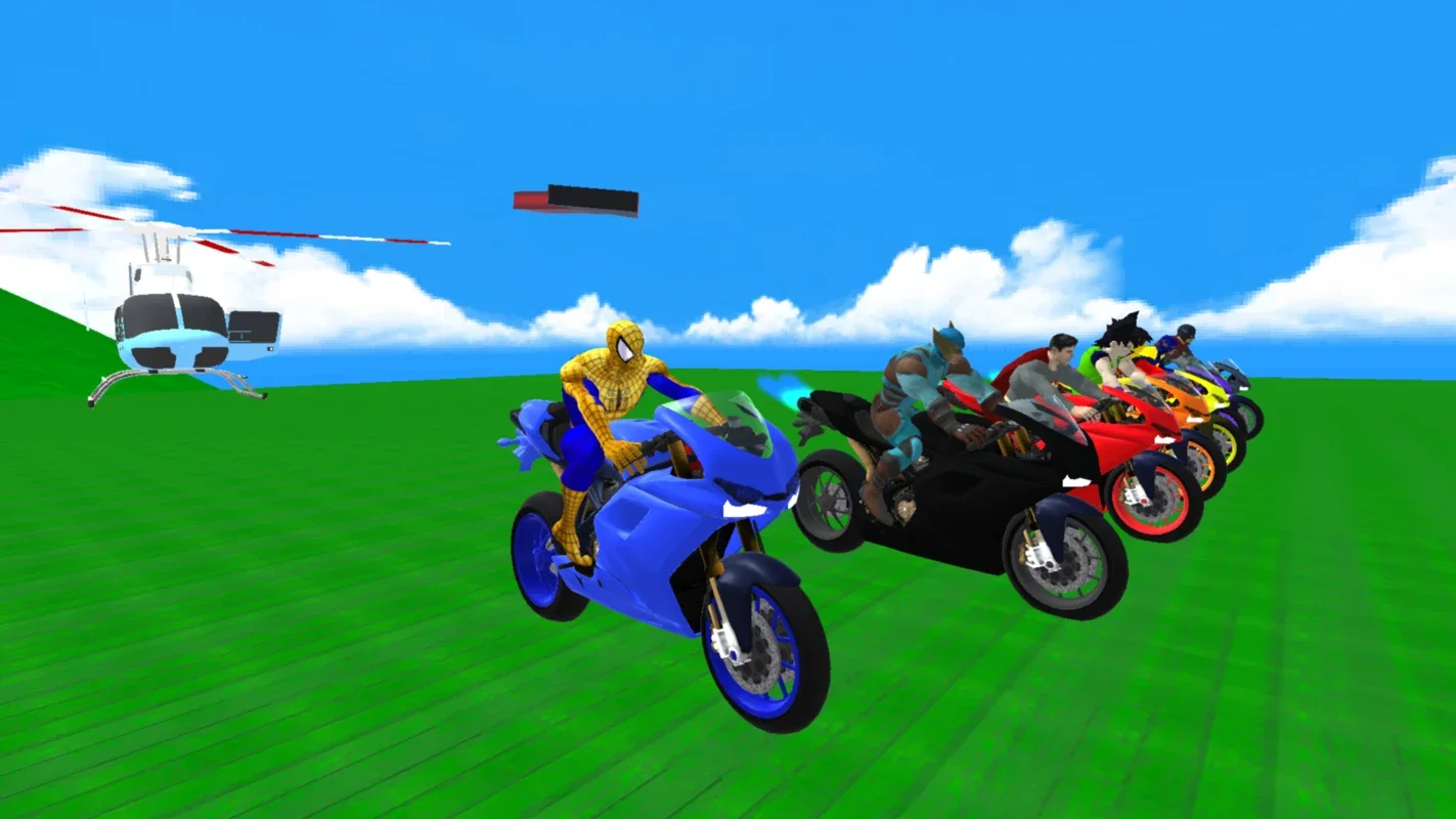 Super Heroes Downhill Racing for Android: Superhero - Powered Motorcycle Racing