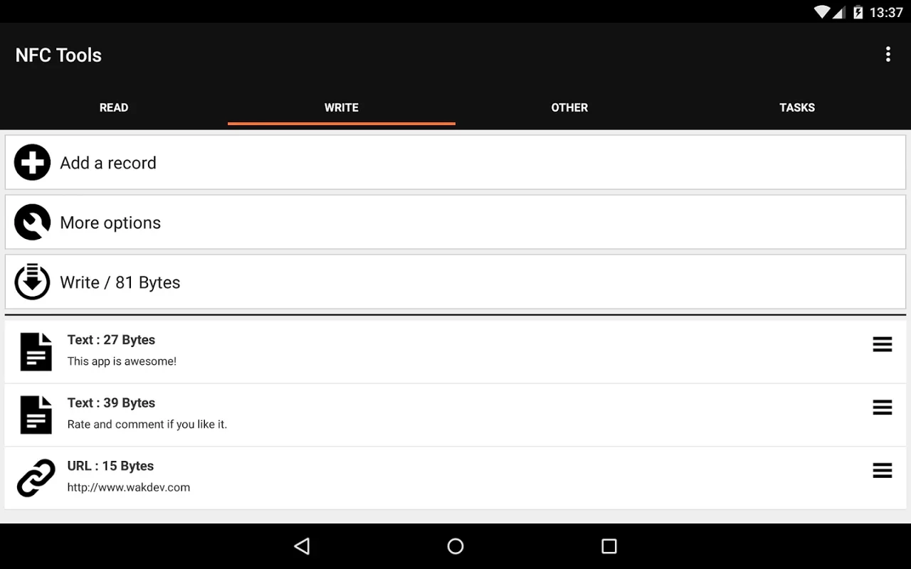 NFC Tools for Android - Manage NFC Tags Easily