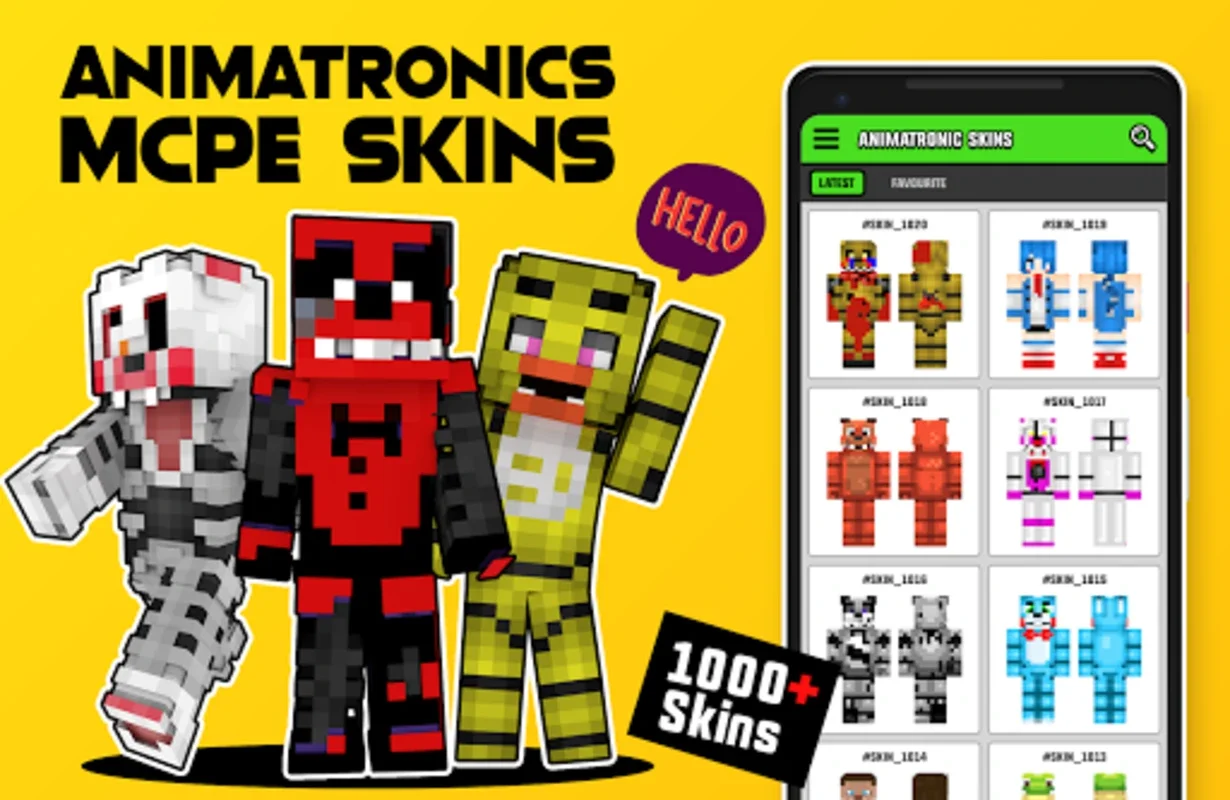 Animatronic Skins Minecraft PE for Android - Download Now