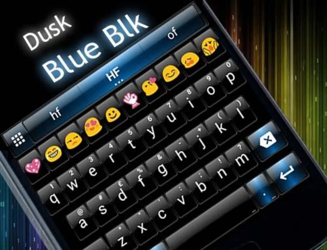 Emoji Keyboard Dusk Black Blue for Android - Enhance Typing