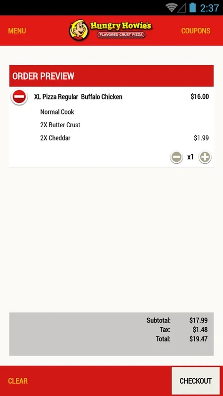 Hungry Howies Pizza for Android - Enjoy Unique Flavored Crusts