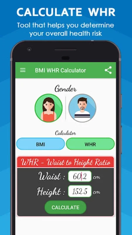 BMI Calculator & WHR Ratio for Android - Track Health Easily