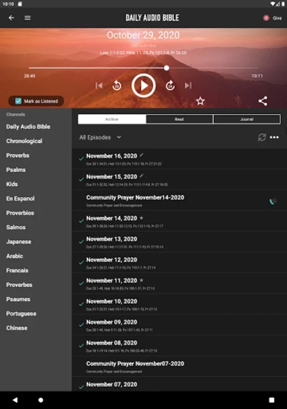 Daily Audio Bible Mobile App for Android - A Spiritual Companion