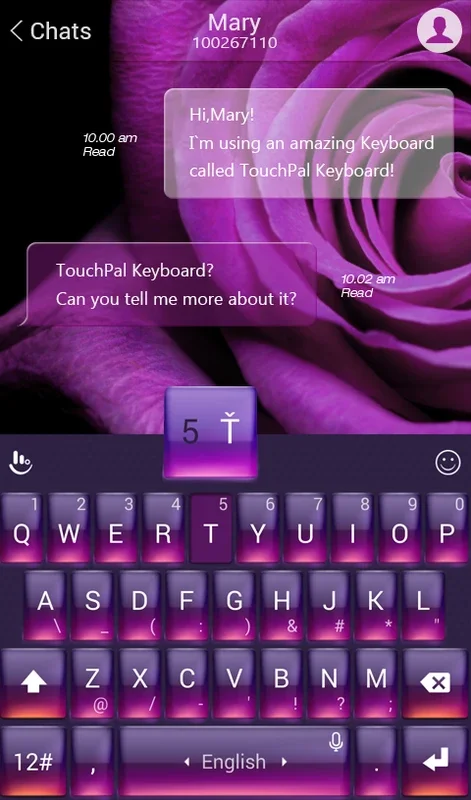 Seductive Purple TouchPal Theme for Android - Stylish Keyboard