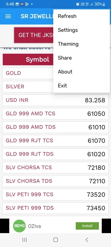 SR JEWELLERS BULLION LIVE RATE for Android: Real-Time Rates at Your Fingertips