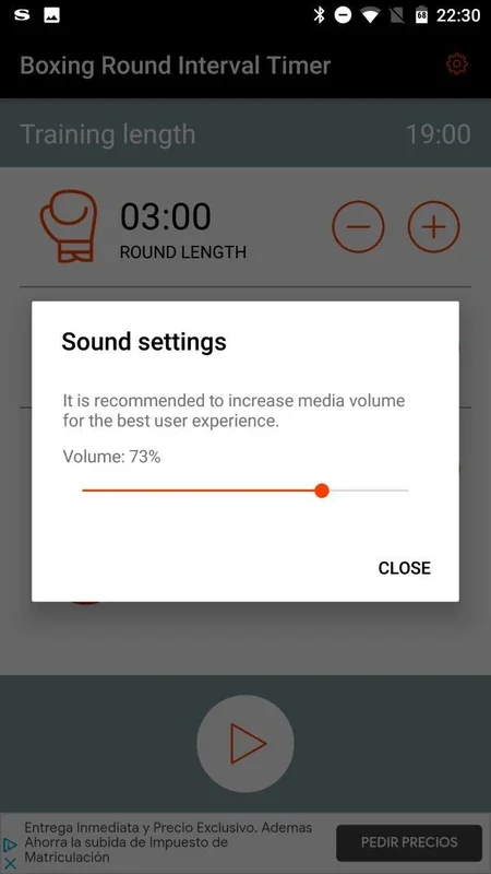 Boxing Round Interval Timer for Android - Manage Your Training