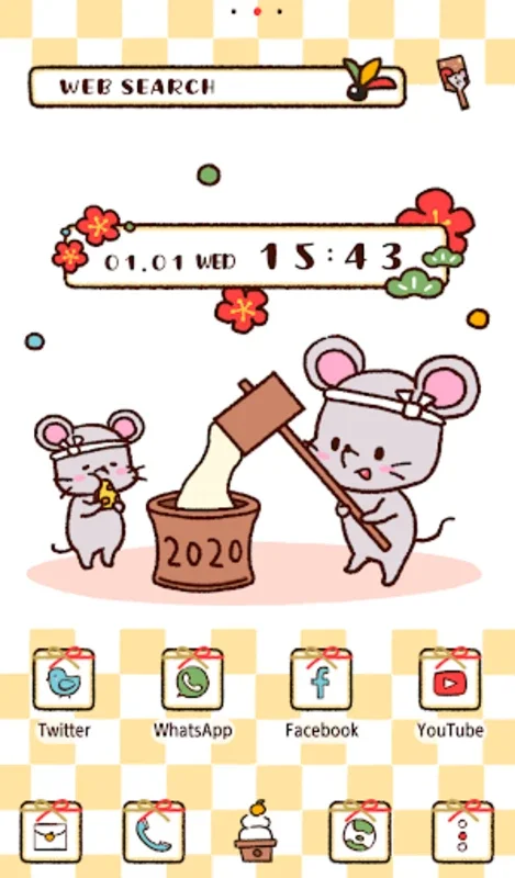 Cute NewYear's Rat Theme for Android - Visual Personalization