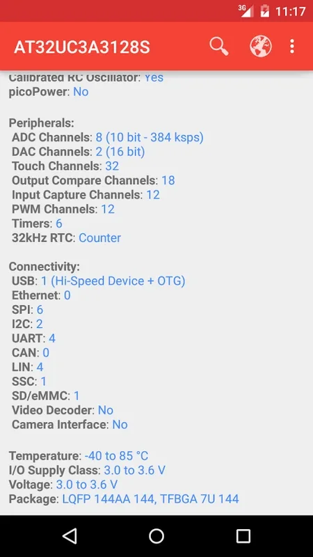 ATmicro Database for Android - Explore Atmel Microcontrollers