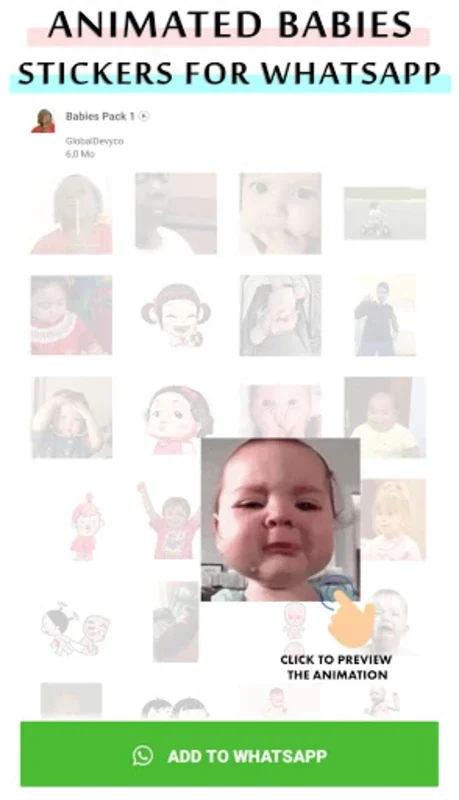 Animated baby WhastApp sticker for Android - Enhance Messaging