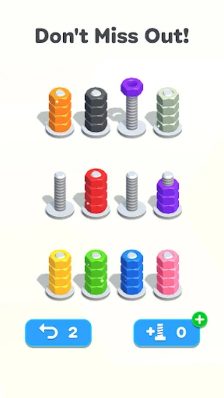 Nuts & Bolts, Color Screw Sort for Android - Enhance Sorting Skills