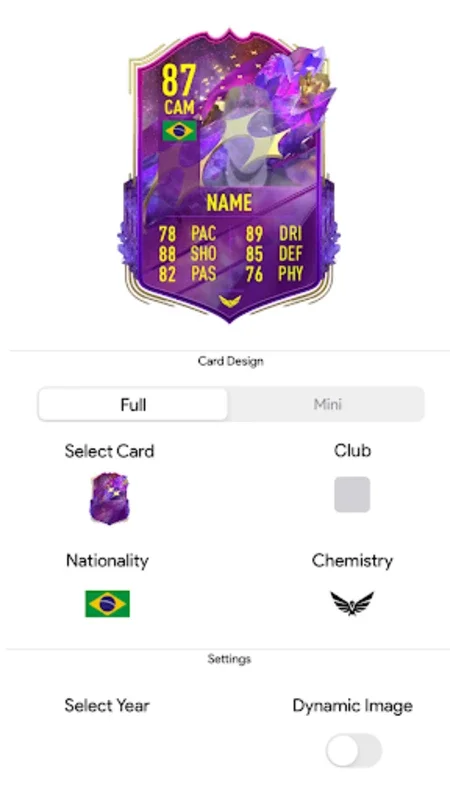 UT 23 Card Creator for Android - Customize Football Cards