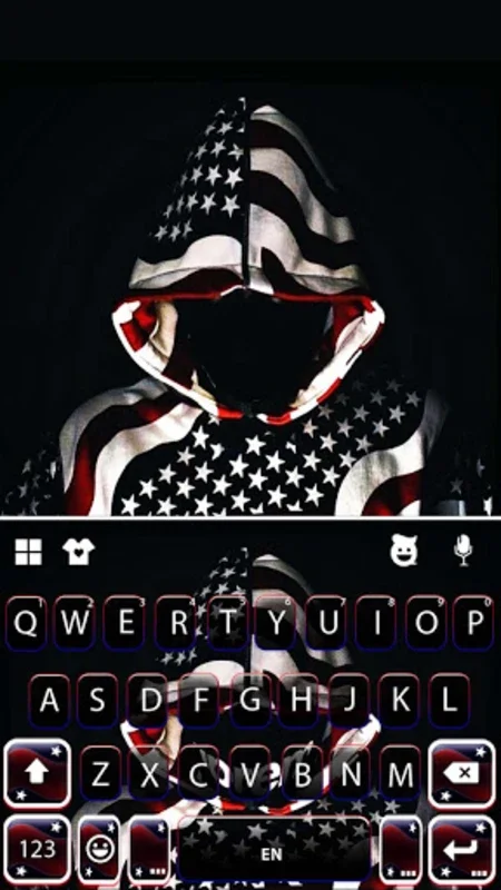 American Flag Hoodie Keyboard for Android - Patriotic Typing