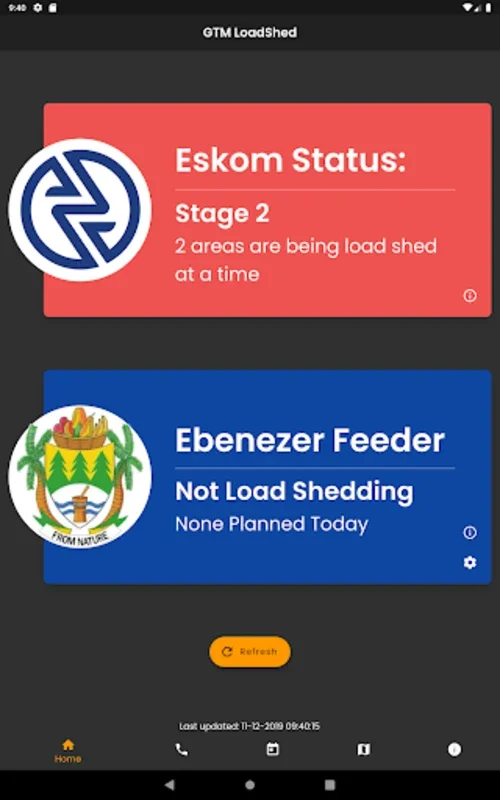 GTM LoadShed for Android: Real-Time Load Shedding Info