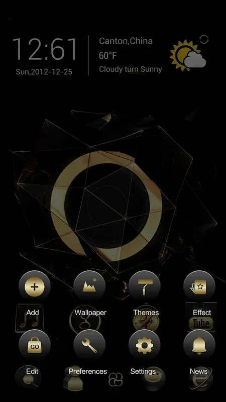 Black Gold GOLauncher EX Theme for Android: Elevate Your Style