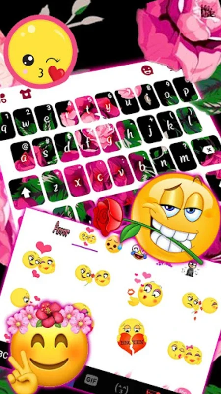 Hot Pink Roses Keyboard Theme for Android - Personalize Your Typing