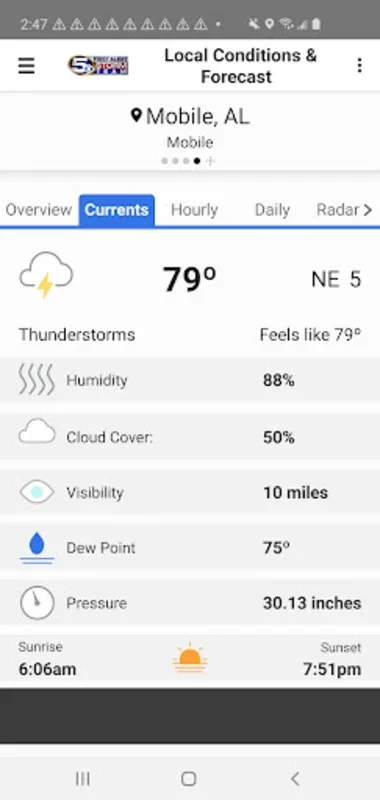 WKRG Weather for Android: Precise Local Forecasts