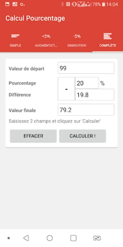 Calcul Pourcentage for Android: Accurate Percentage Calculator