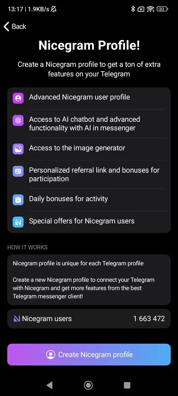 Nicegram: AI Chat for Telegram on Android - Enhanced Features