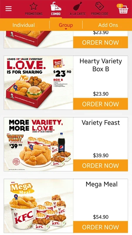 KFC SG for Android - Order KFC Conveniently