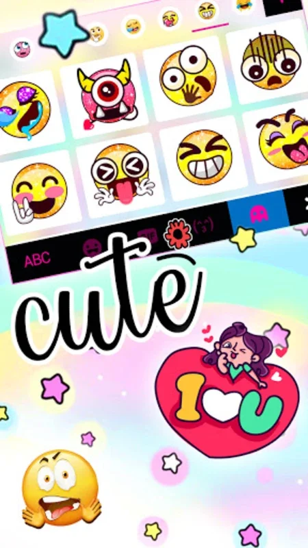 Cute Rainbow Stars Keyboard Background for Android: Enhance Typing