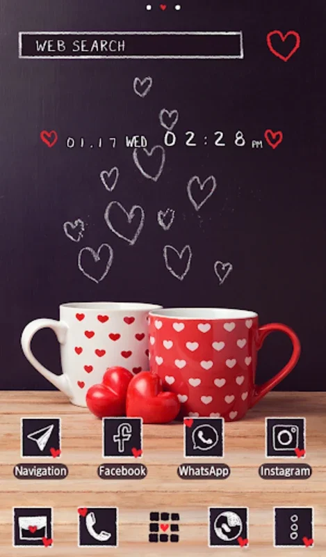 Love Wallpaper Pair Mugs with HeartsTheme for Android - Customize Your Device