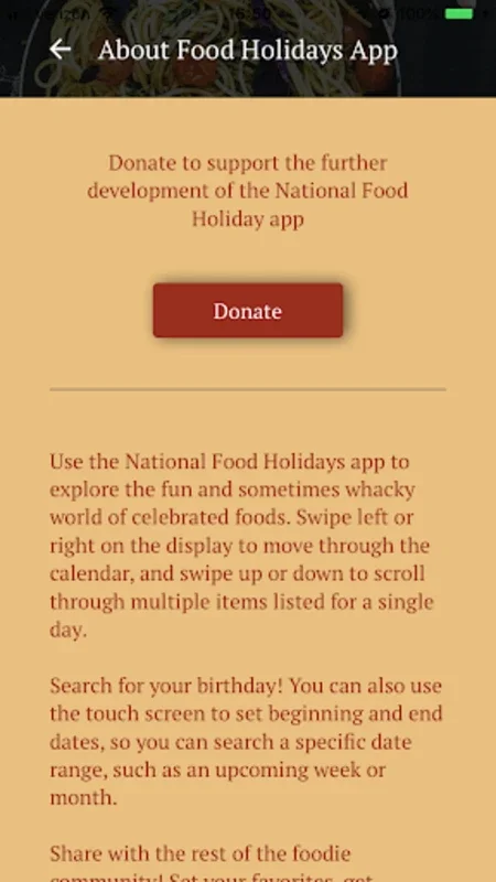 National Food Holidays for Android - Culinary Delights Await