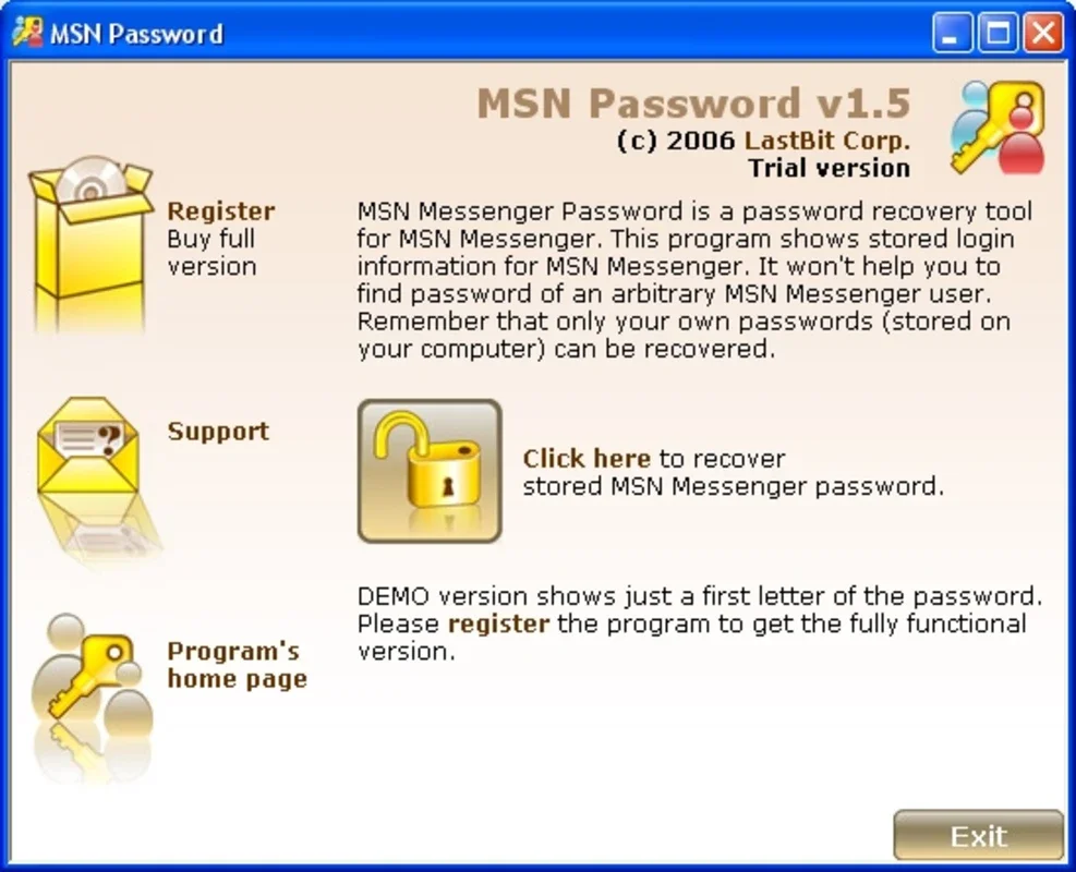 MSN Password for Windows - Recover Messenger Passwords