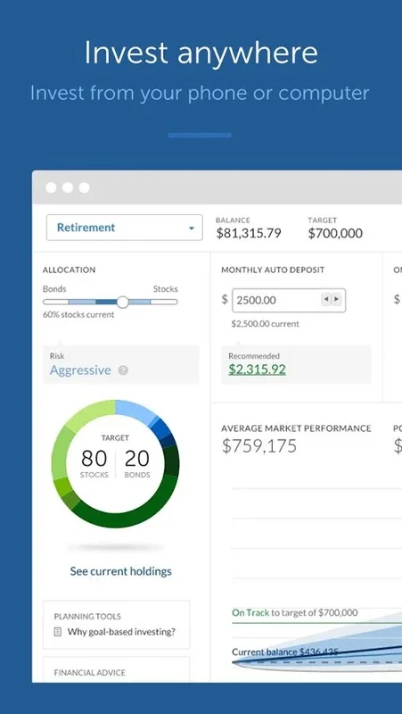 Betterment for Android: Optimize Your Investments