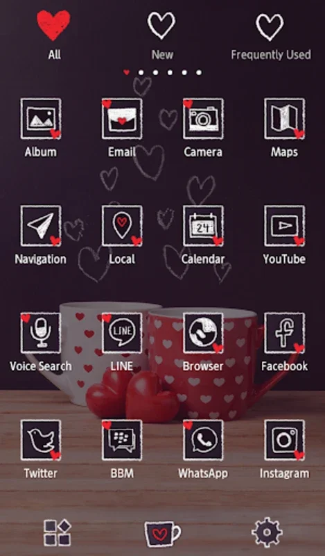 Love Wallpaper Pair Mugs with HeartsTheme for Android - Customize Your Device