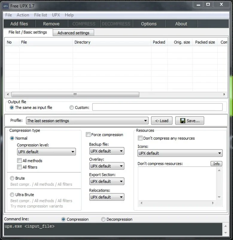 Free UPX Portable for Windows - Compress and Decompress Files Easily