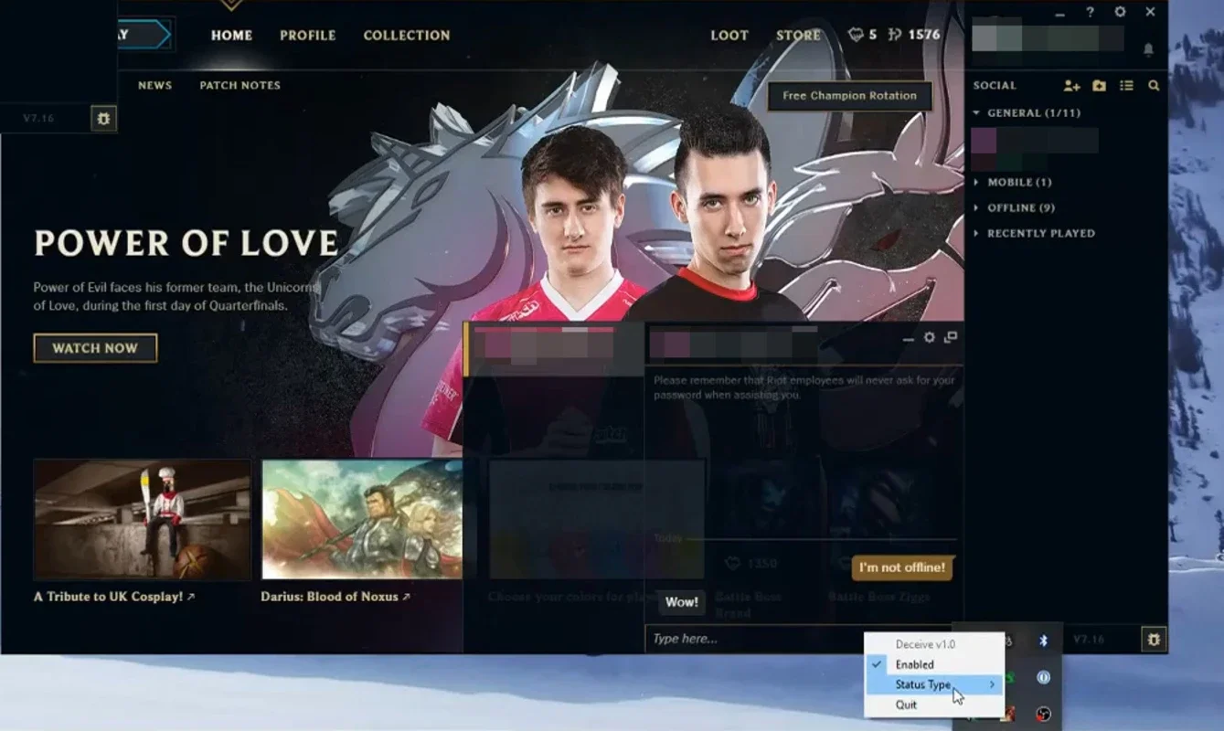 Deceive for Windows: Appear Offline in Riot Games