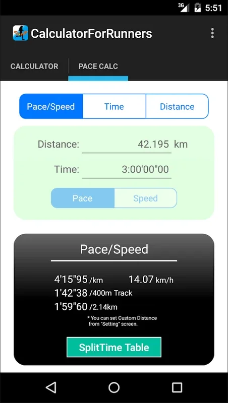 Calculator for Runners for Android: Accurate Pace Calculator