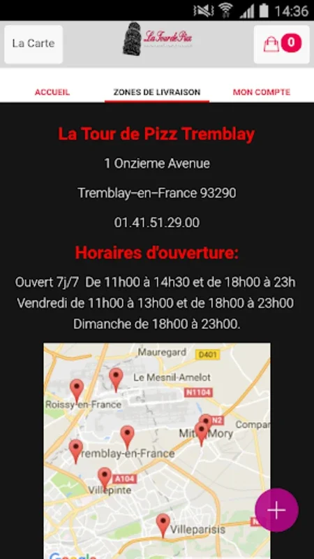 La Tour de Pizz Tremblay for Android - Easy Pizza Ordering