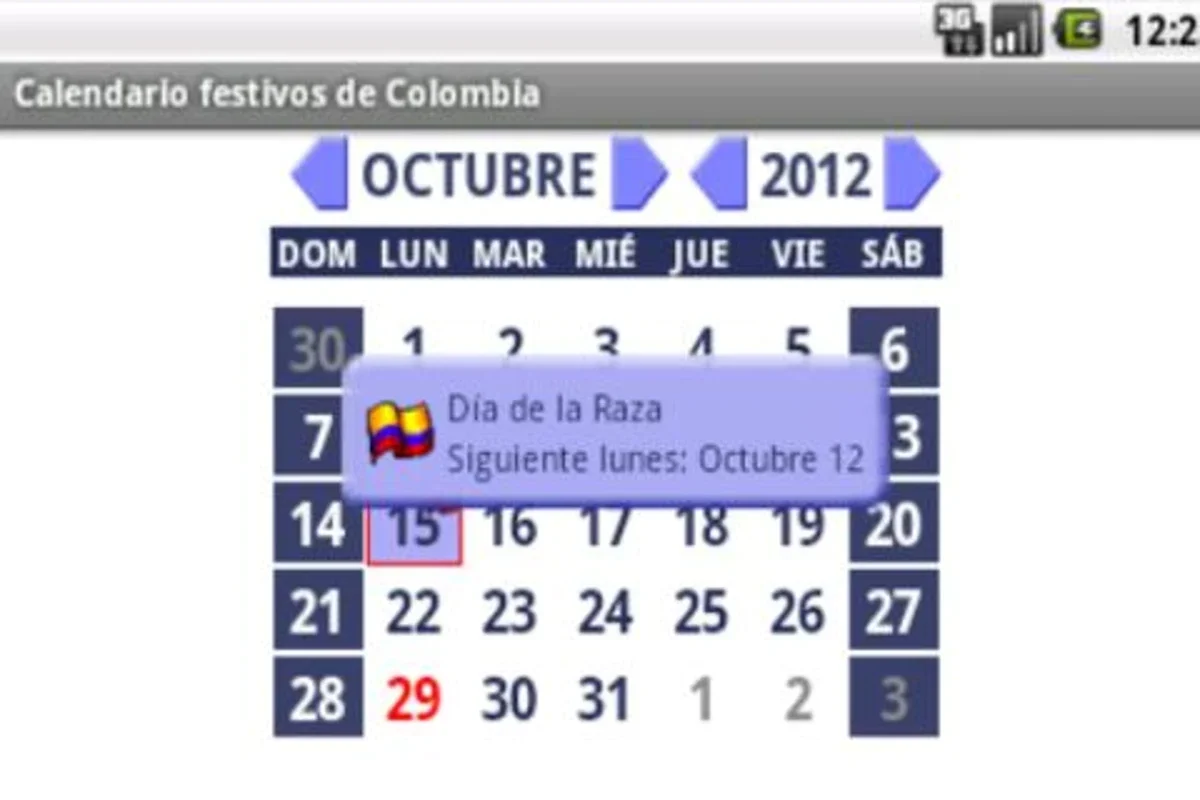 Calendario Festivos Colombia for Android - Stay Organized