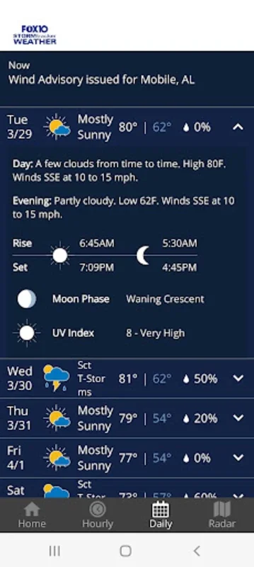 FOX10Weather for Android: Advanced Weather Tracking