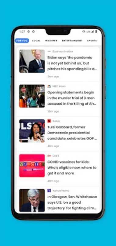 NewsPop for Android: Personalized News & Weather