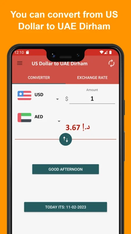 US Dollar to UAE Dirham for Android - Convert Currencies Easily