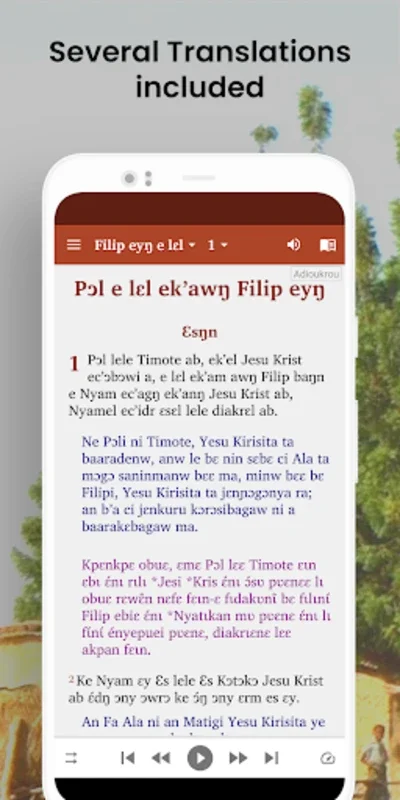 Adioukrou - Bible for Android: Multilingual New Testament Resource