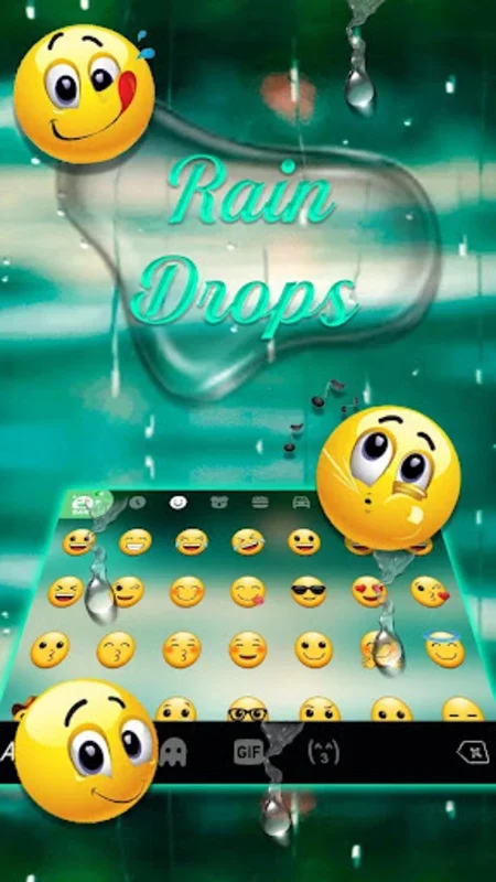 Water Raindrops 2 Keyboard for Android - Stylish Typing