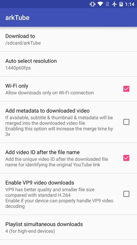 arkTube for Android: Convenient YouTube Video Downloading