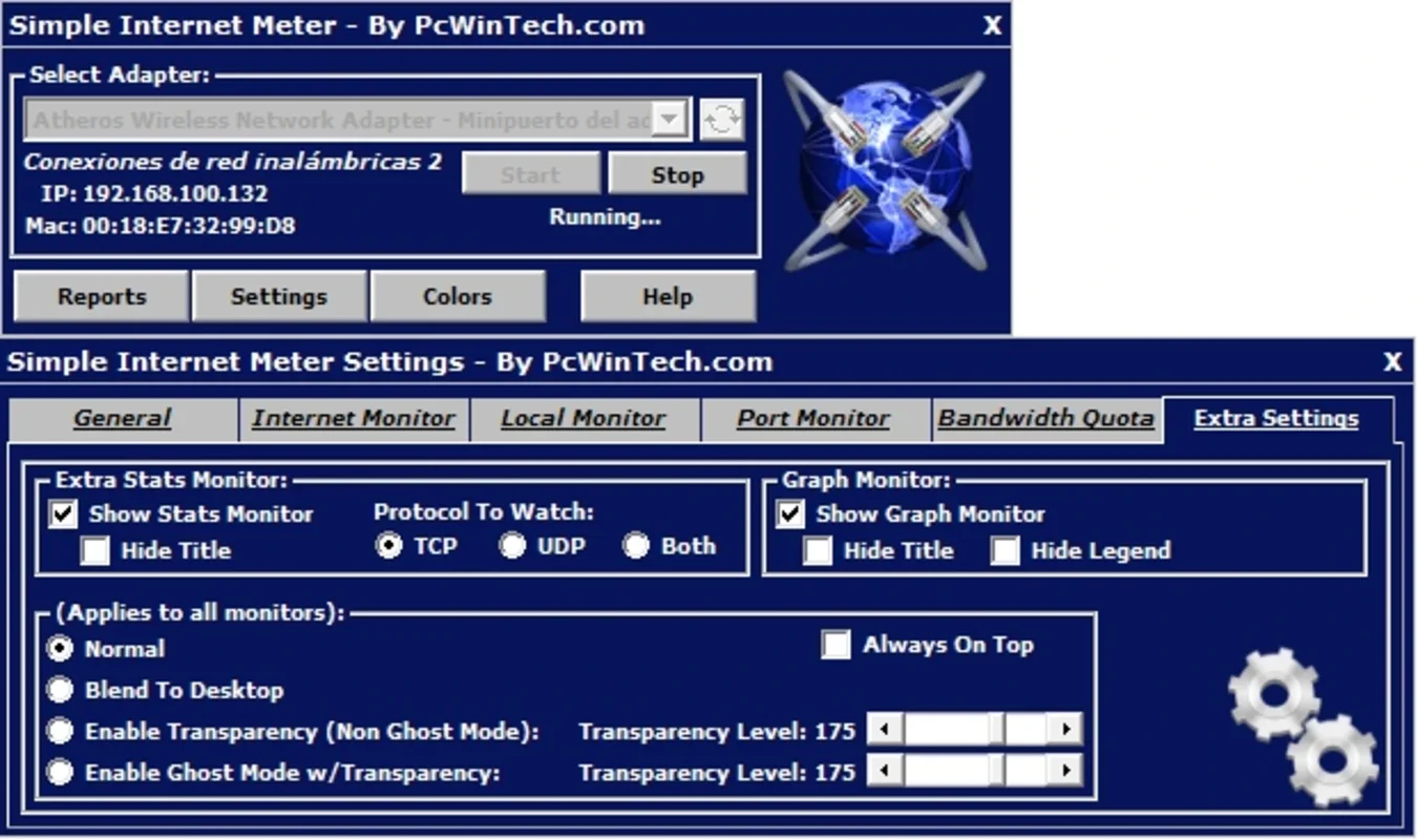 Simple Internet Meter for Windows - Monitor Bandwidth and Performance