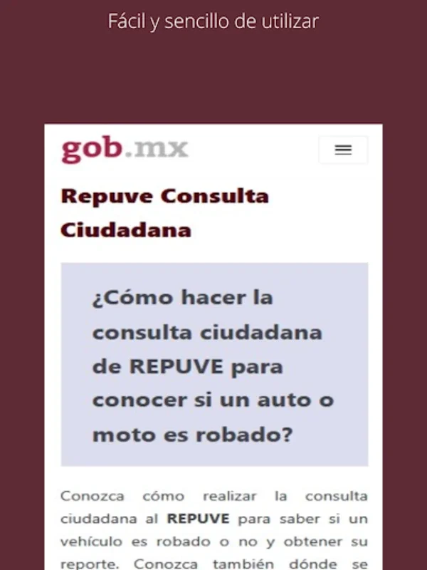 Consulta Ciudadana RPV for Android - Easily Verify Vehicle Status