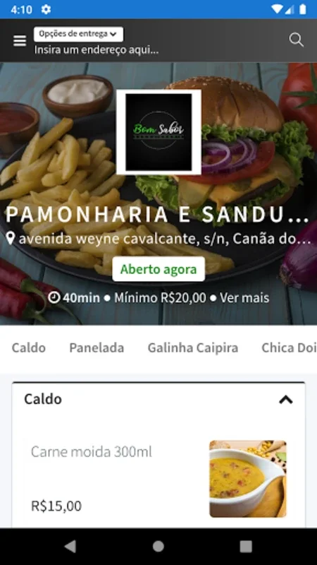 Bom Sabor App for Android - Order Goiás Cuisine Easily