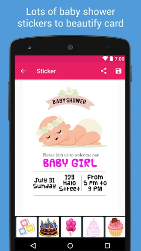 Baby Shower Invitation for Android - Customize Your Invitations